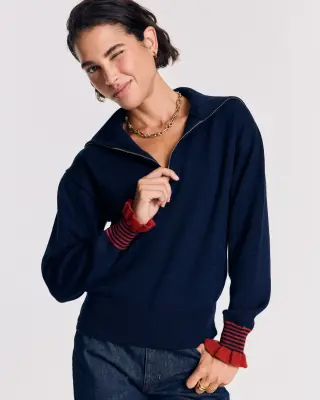 Pull Lila marine et rouille — photo 1