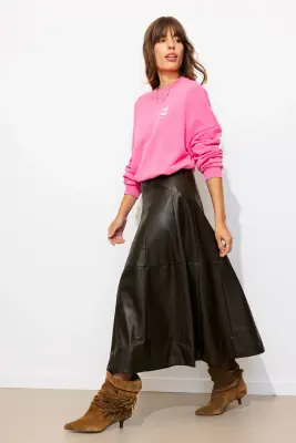 Jupe longue en simili Femme — photo 4