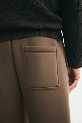 Pantalon jogger chic Relaxed Fit - Taupe foncé — photo 2