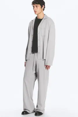 Chemise décontractée en coton - Gris poudré clair — photo 2