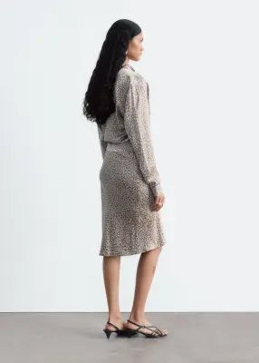 Blouse croisée - Gris/Imprimé léopard — photo 5
