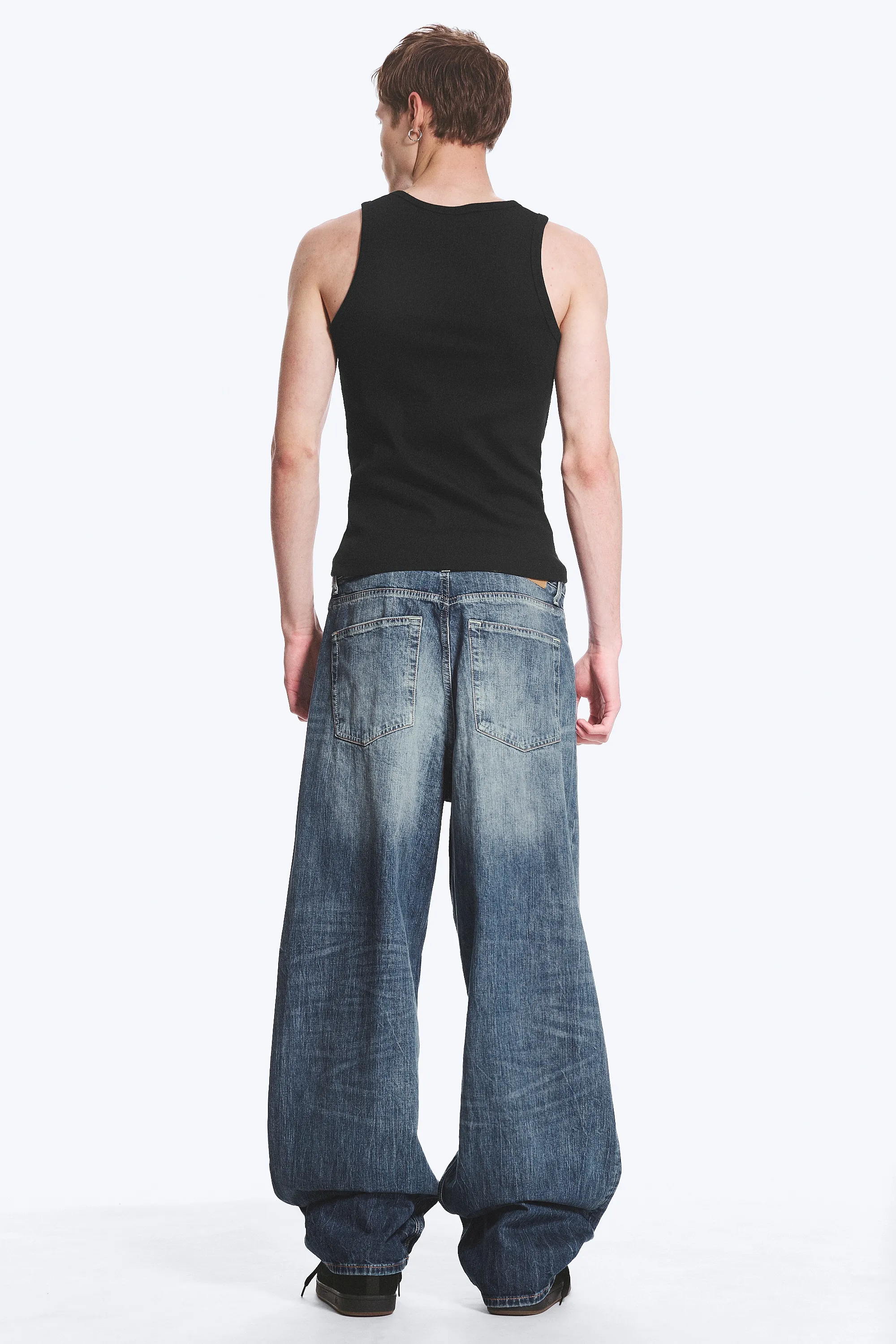 Jean baggy ample taille mi-haute unisexe Astro - Board Blue - Medium Blue