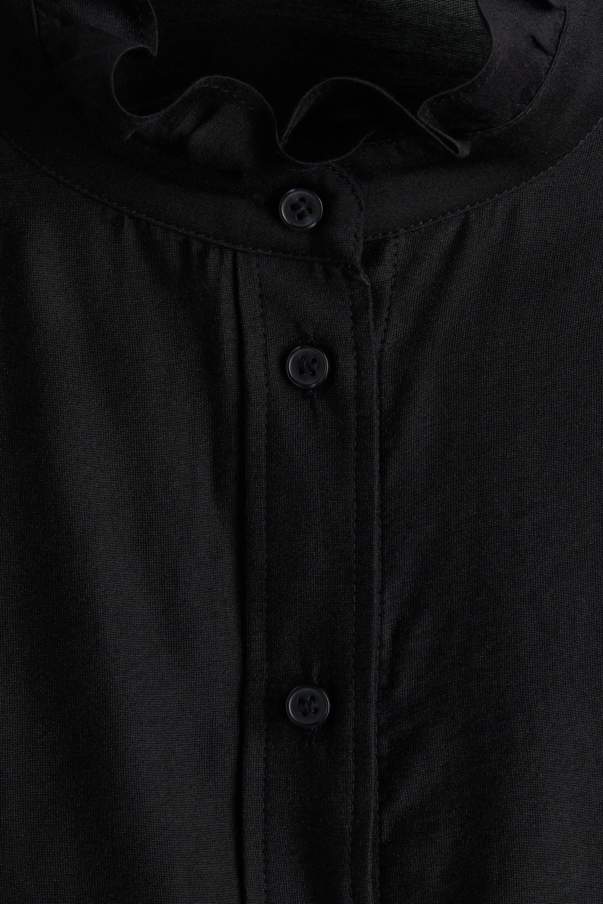 Blouse à col volanté - Noir