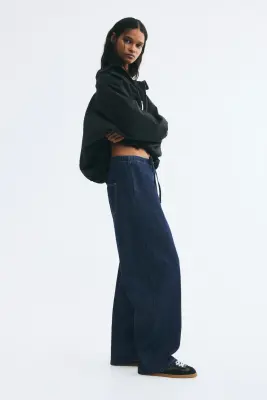 Pantalon barrel - Bleu denim foncé — photo 2