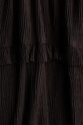 Robe plissée en jersey - Marron foncé — photo 4