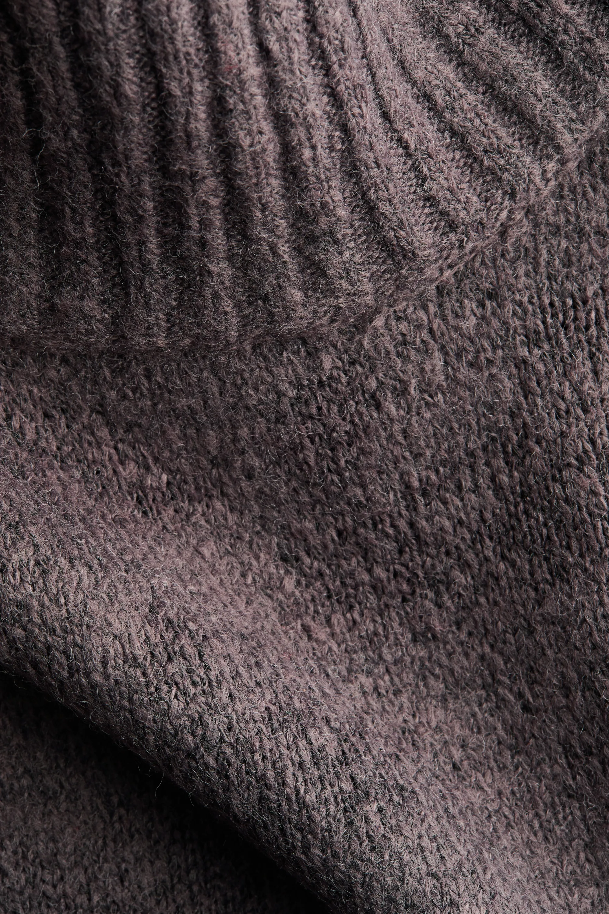 Pull sans manches avec col cheminée - Mauve grisé foncé