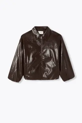Blouson zippé en simili — photo 1