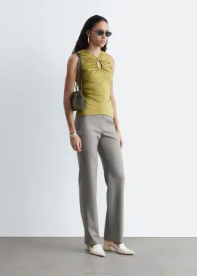 Pantalon droit en laine - Gris — photo 5