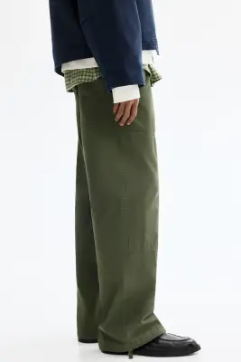 Pantalon Relaxed Fit - Vert kaki — photo 2
