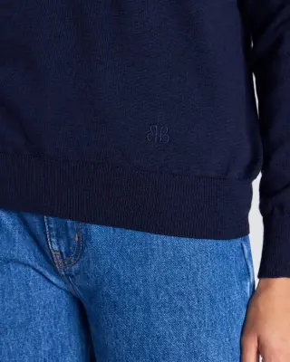 Pull Fabio bleu marine — photo 4