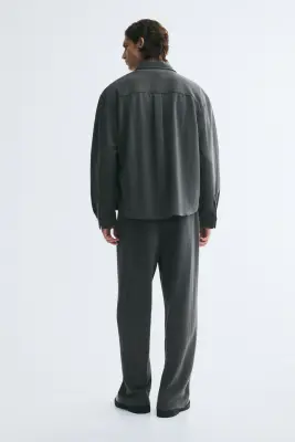 Pantalon jogger Relaxed Fit en interlock - Gris foncé — photo 3