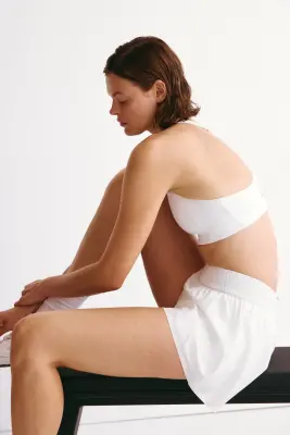 Short de sport superposé avec poche - Blanc — photo 4