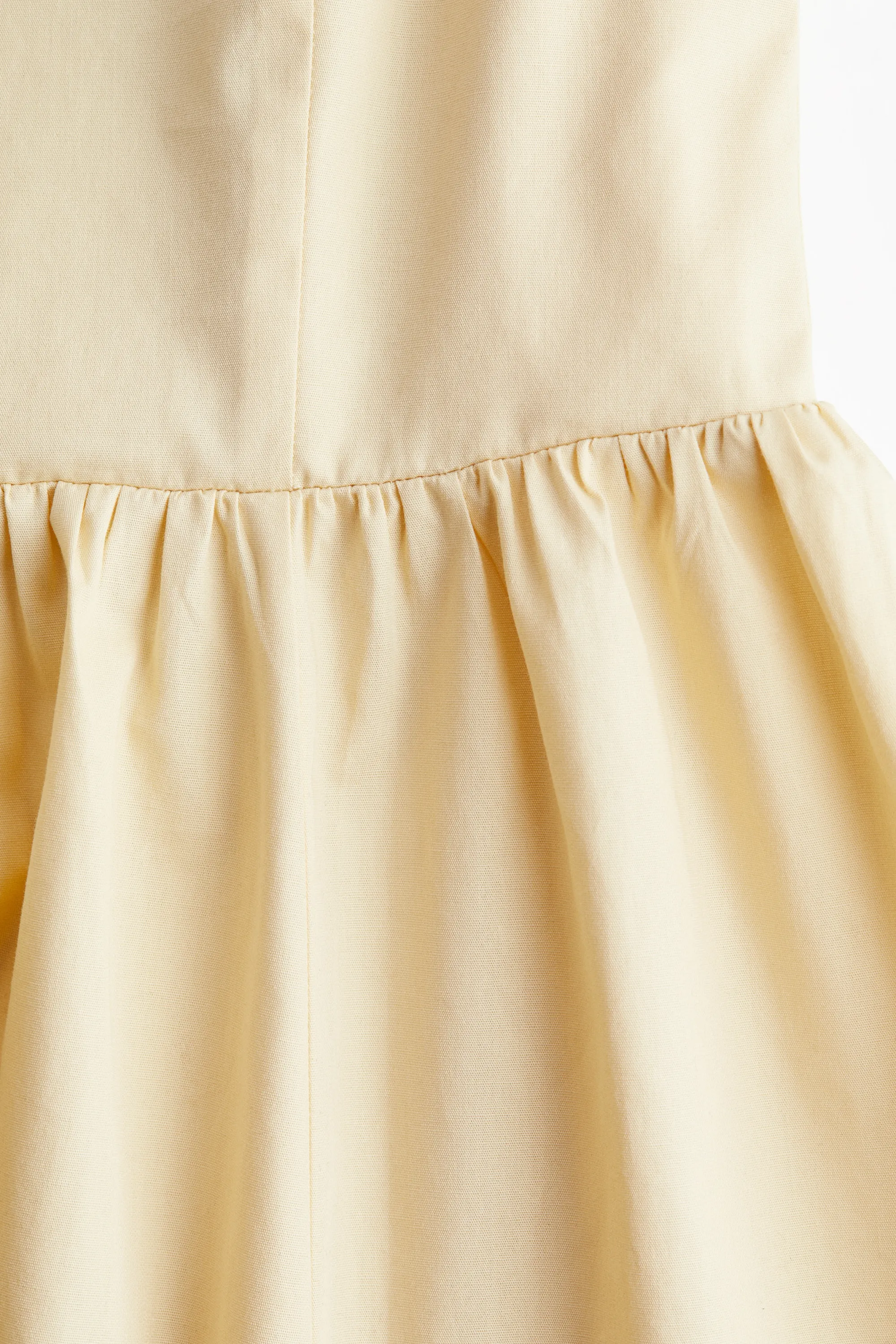 Robe en coton avec jupe évasée - Jaune clair