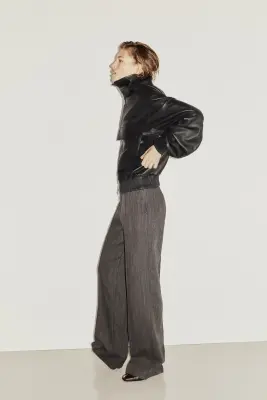 Pantalon chic en laine - Gris foncé — photo 4