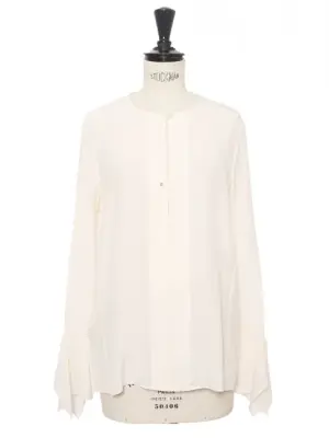 Blouse manches longues en 100% soie mulberry blanc crème Prix boutique 1290€ Taille S/M — photo 1