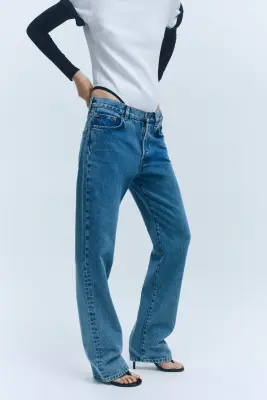 Jean à jambes droites - Bleu denim clair — photo 1