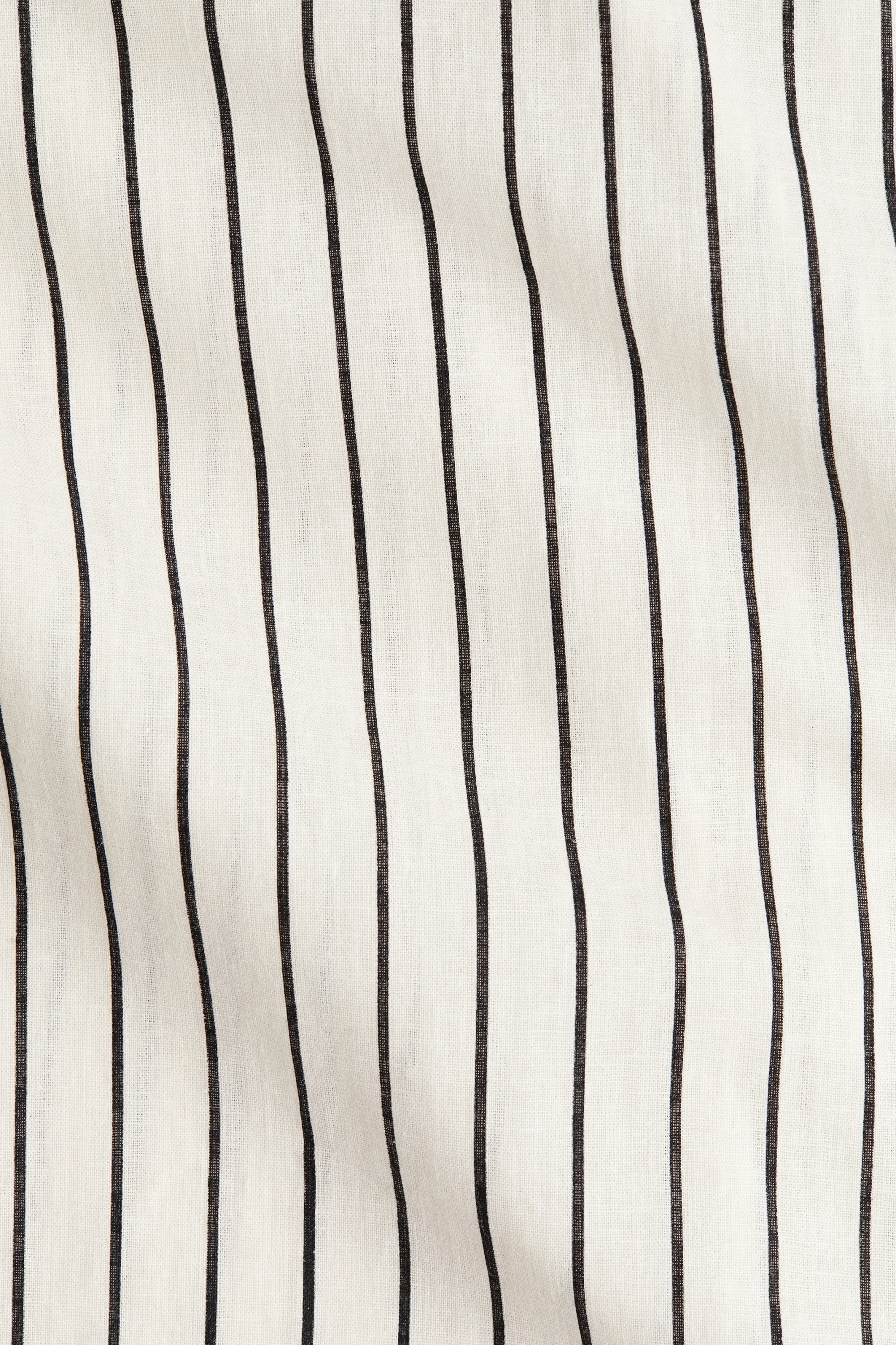 Robe chemise en lin mélangé - Blanc/rayé