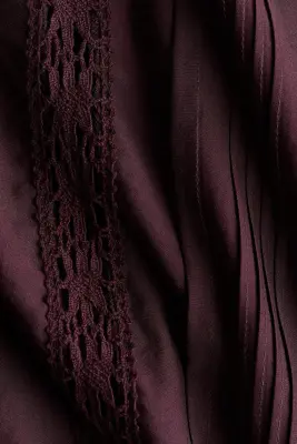 Blouse à manches bouffantes avec dentelle - Violet foncé — photo 4