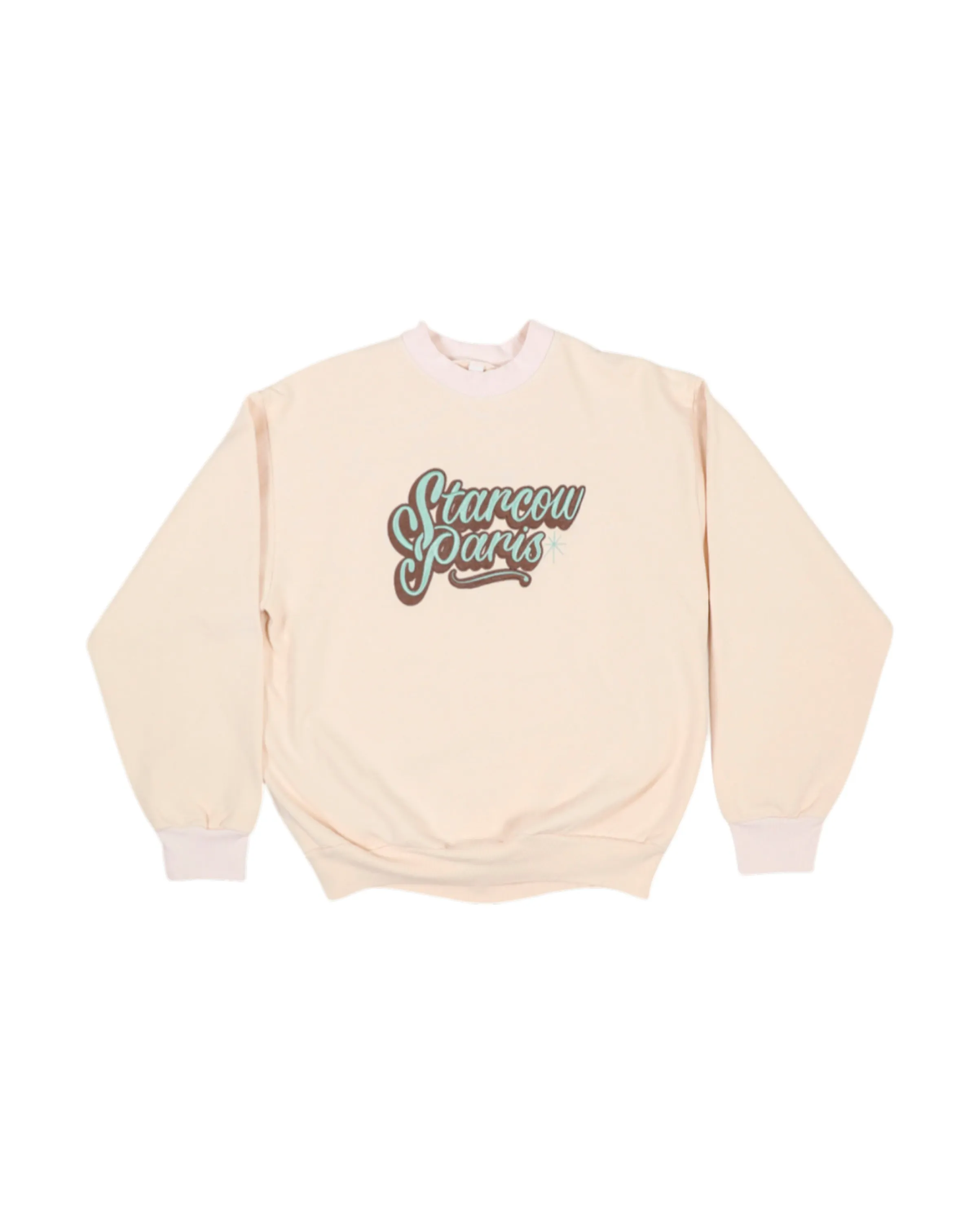 x With Vivid Color Crewneck Cream