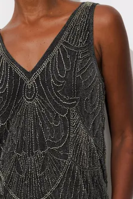 Robe courte perlée Femme — photo 5