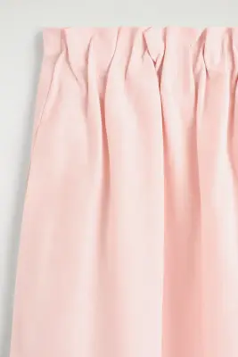 JUPE MIDI BALLON EN COTON ET LIN - ROSE — photo 4