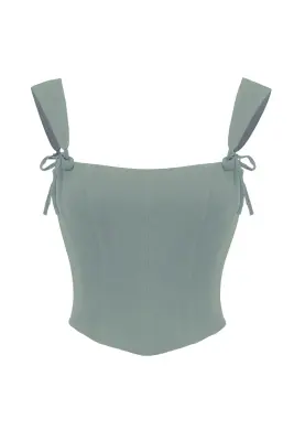 Jeanette Corset Top - Light turquoise — photo 5