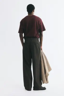Pantalon chic Loose Fit - Marron/rayé — photo 2