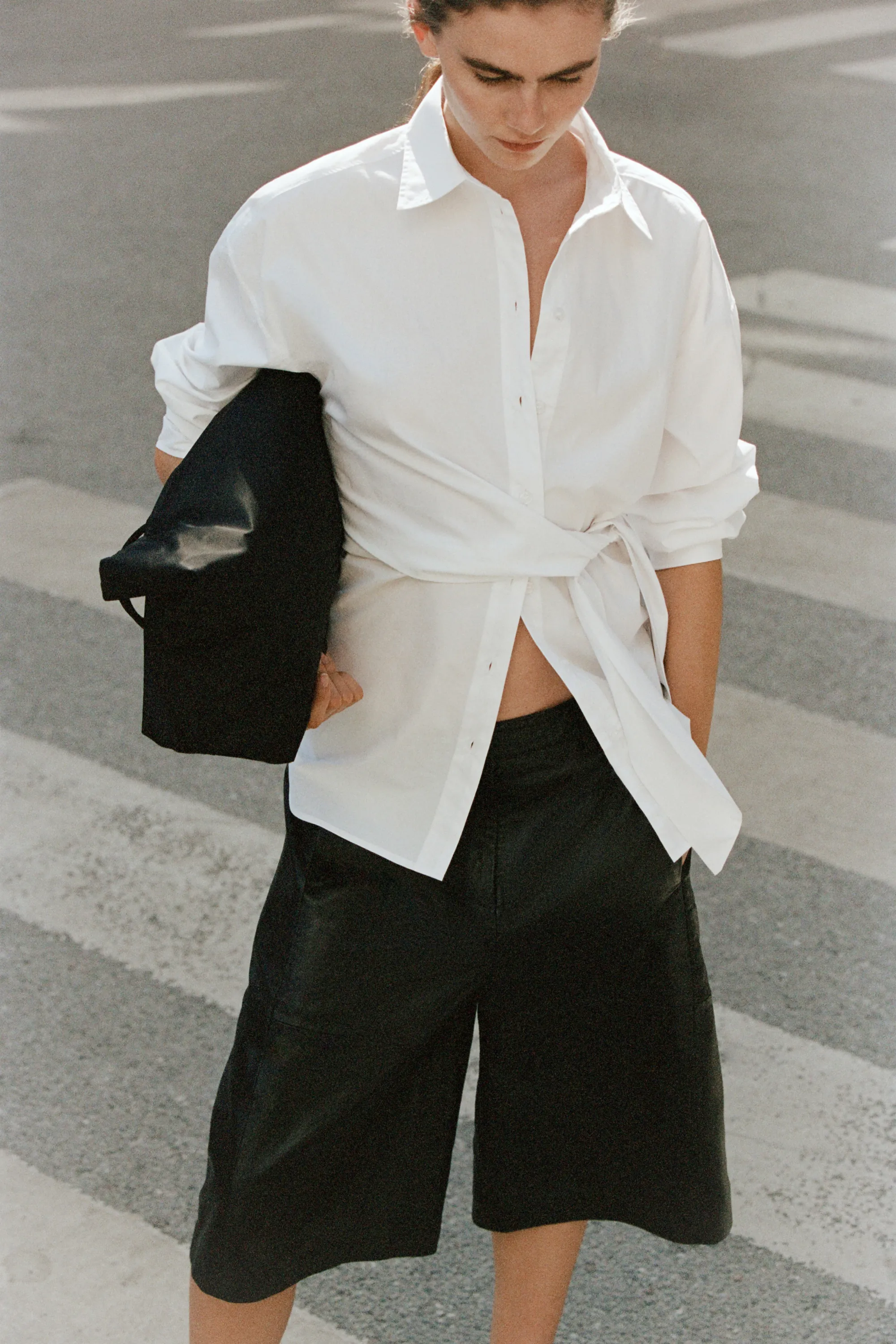 Chemise avec détail à nouer - Blanc