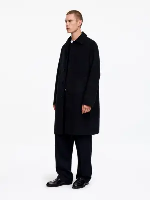 Manteau en laine double face - Bleu foncé — photo 1