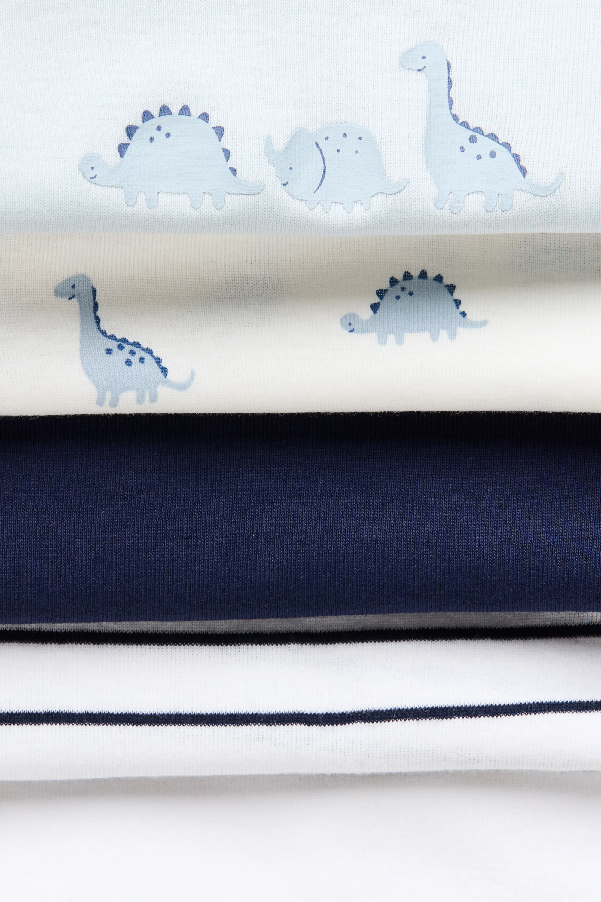 Lot de 5 bodies en coton - Bleu clair/dinosaures