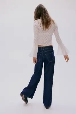Wide Regular Waist Jeans - Bleu denim foncé — photo 2