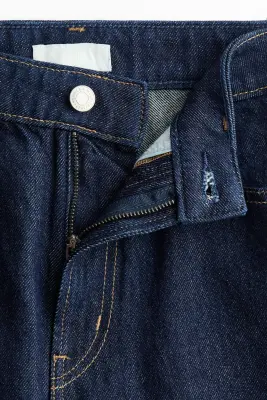 Wide High Waist Jeans - Bleu denim marine — photo 3