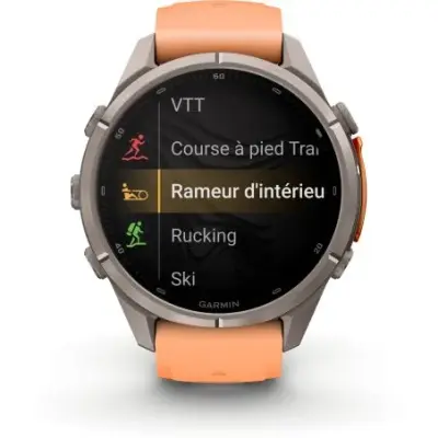 Garmin Fenix 9 Pro InReach amoled 43mm Sapphire Titane amoled bracelet corail/ocre 010-04335-01 — photo 2