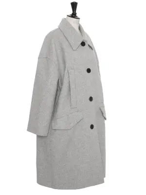 Manteau long oversized en cachemire et laine gris clair Prix boutique 3500€ — photo 4