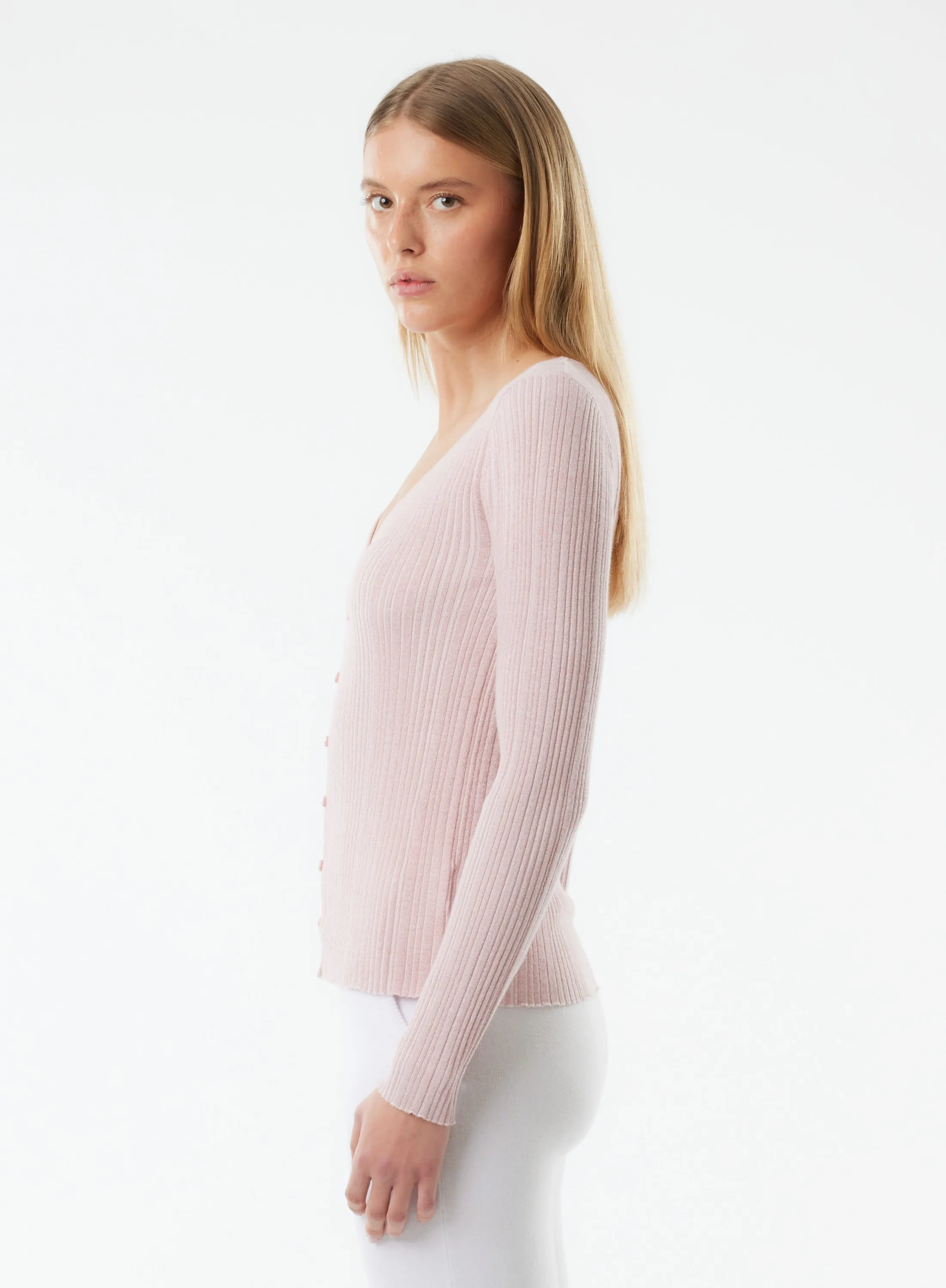 Gilet en coton, viscose, élasthanne et fibre métallisée