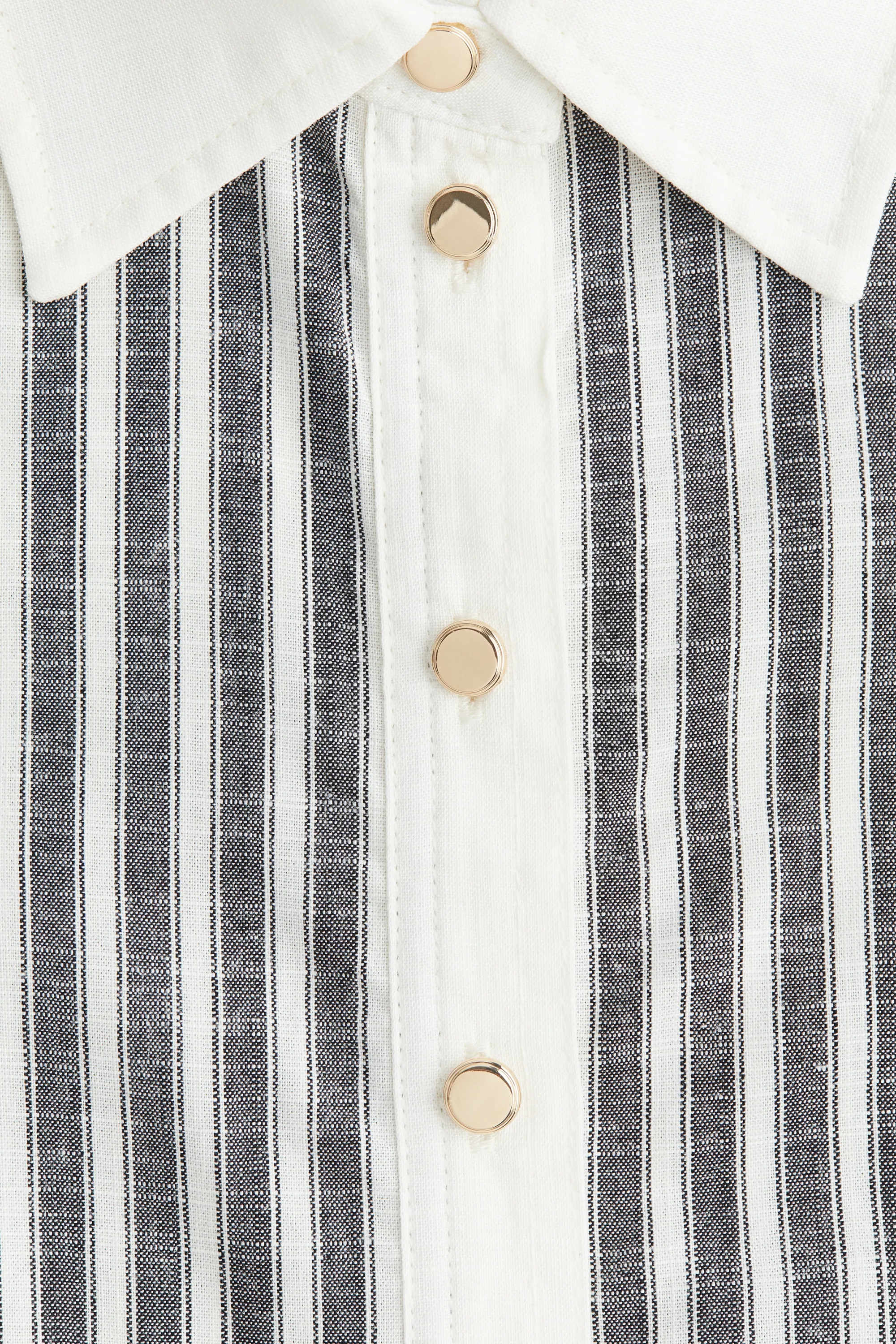 Robe chemise trapèze - Blanc/rayé