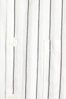 Chemise carrée décontractée en popeline - Blanc rayé — photo 3