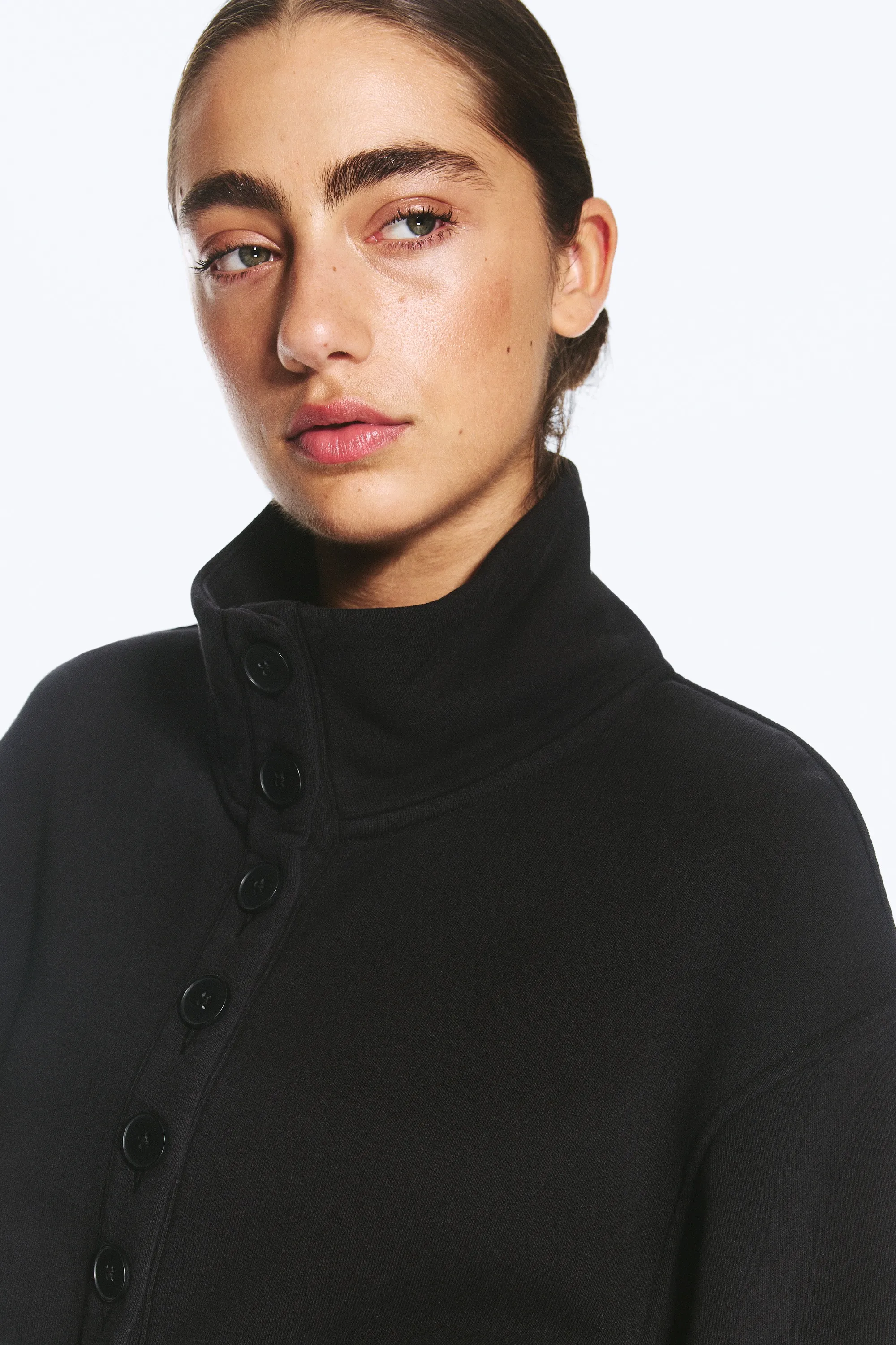 Veste boutonnée en jersey - Noir