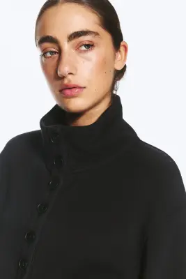 Veste boutonnée en jersey - Noir — photo 1
