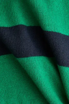 Polo en maille fine - Vert/rayures bleu marine — photo 3