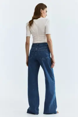 Wide High Waist Jeans - Bleu denim délavé — photo 5