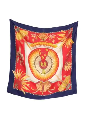 Foulard carré en twill de soie iconique "BRAZIL" bleu, rouge, jaune  Prix boutique 460€ Taille 90 x 90 — photo 1