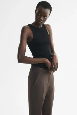 Pantalon cigarette - Taupe foncé — photo 2