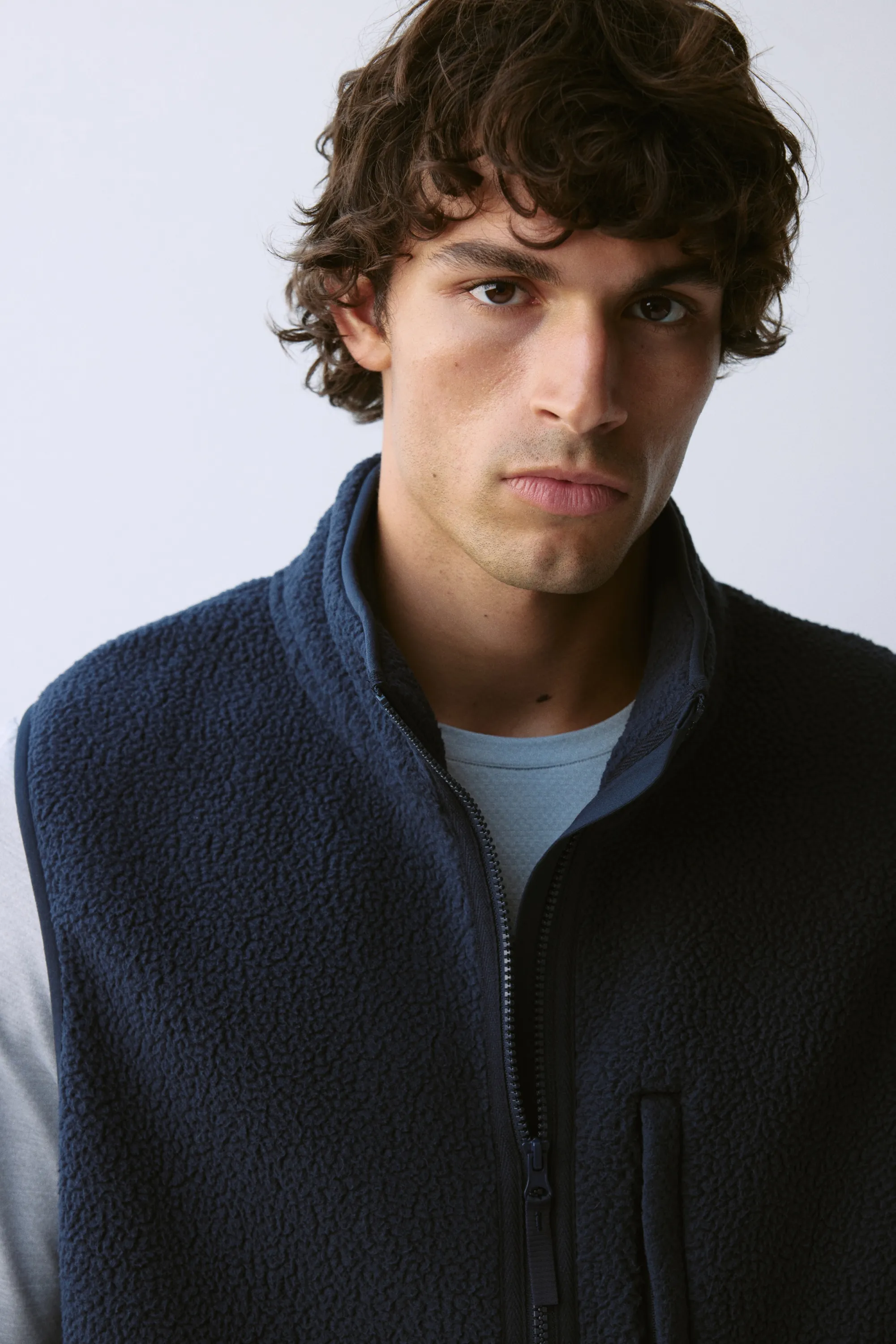 Regular Fit Teddy Sports gilet - Bleu marine
