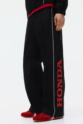 Pantalon de survêtement imprimé Relaxed Fit - Noir/Honda — photo 4