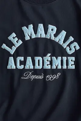Sweat avec texte - Bleu foncé/Le Marais Académie — photo 4