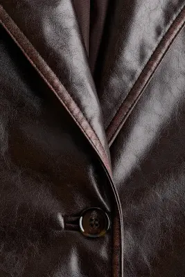 Manteau en tissu enduit - Marron foncé — photo 5