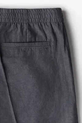 Short Regular Fit en lin mélangé - Gris foncé — photo 2