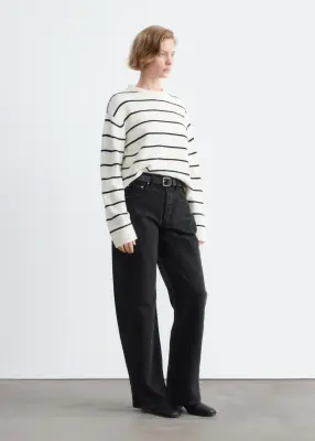 Pull en maille - Rayures blanches et noires — photo 5
