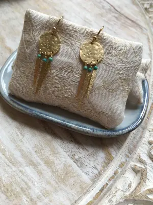 Boucles d'Oreilles India Song Turquoise, Emmanuelle Zysman — photo 4